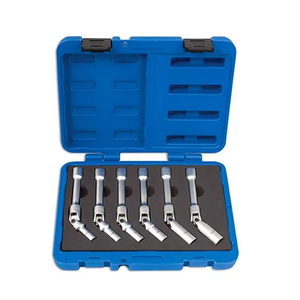 6pcs 3/8" Dr. Extra Long Glow Plug Socket Set Universal Joint 6 <strong>Point</strong> Glow Plug <strong>Removal</strong> <strong>Tool</strong> - Product Image 3