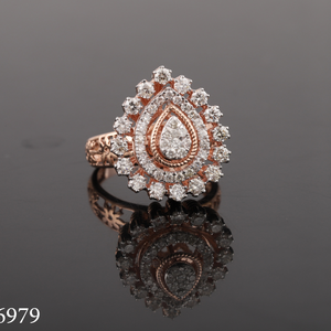 แหวนแต่งงานแบบโซลิแทร์ประดับเพชรแข็งสีขาวทองคลาสสิก VVS ขนาด14K - Product Image 6