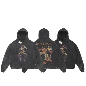 Sudaderas con capucha desgastadas lavadas con ácido para hombre muestra gratis diseño personalizado sudaderas desgastadas lavadas con ácido de alta calidad - Product Image 2