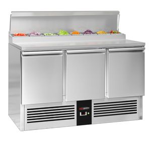 Mostrador de Preparación Comercial Mini PREMIUM - 1368x700mm - 3 Puertas - para 8x GN 1/6 - Product Image 3
