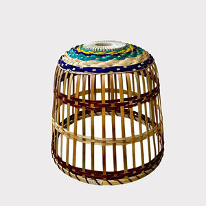 Abat-jour tissé en bambou fait à la main écologique de haute qualité abat-jour pendentif en bois de Style Design chinois pour la décoration intérieure - Product Image 3