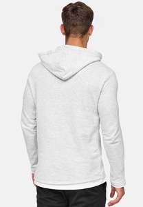 เสื้อสวมหัวผ้าฝ้าย100% มีฮู้ดสำหรับผู้ชายเสื้อมีฮู้ดสไตล์สตรีทแวร์สีพื้น400GSM พัฟออกแบบได้เองโลโก้เรียบง่าย - Product Image 2