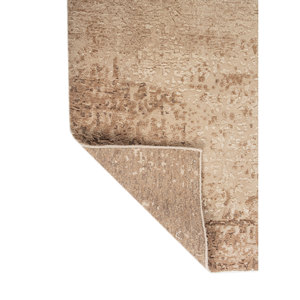 พรมขนสัตว์ถักมือสีเบจและสีน้ำตาลลายเรขาคณิตรูปทรงสี่เหลี่ยมผืนผ้าสำหรับห้องนั่งเล่นและรถยนต์ รุ่น Aiwl-3087 - Product Image 5