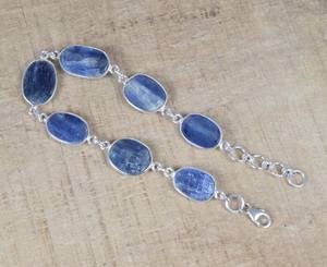 Blue Kyanite Bracelet 925 Sterling Silver Adjustable Handmade Gemstone Jewelry Natural Stone Silver Bracelet Gift - Product Image 6