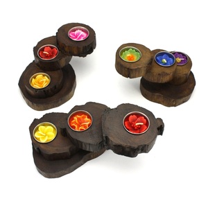 Candelabro giratorio de madera para mesa, luces de té - Product Image 1