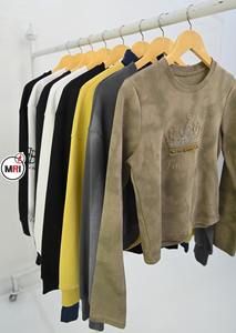 Venta al por mayor 100% sudaderas de lana de algodón camisas de invierno de manga larga cortas únicas transpirable sostenible 3D impreso bordado 3D - Product Image 3