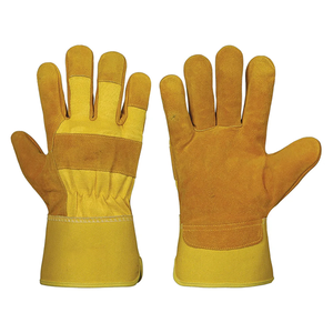 Guantes canadienses reflectantes Rigger Hi Vis utilizados para trabajos de seguridad en la construcción Rigger canadiense Heavy Duty Split Leather Hand Protect - Product Image 1
