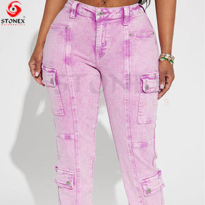 ชุดผ้ายีนส์2ชิ้นผ้าเดนิมสไตล์สตรีทแวร์ผ้าฝ้าย - Product Image 4