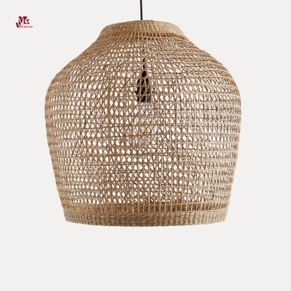 Modern Bohemian Seagrass Rattan LED Dimmable Lampshade Ceiling Chandelier Pendant Light for Home Office Made in Vietnam