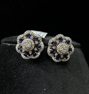 ต่างหูเม็ดเพชรสีทอง14K และ18K ก้อนเพชรธรรมชาติสำหรับงานแต่งงาน - Product Image 3