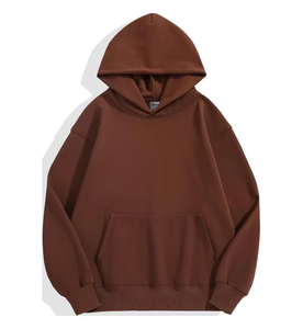 เสื้อฮู้ดแขนยาวผ้าคอตตอนของผู้ชายสีพื้นแบบลำลอง500GSM โลโก้แบรนด์ของคุณแบบกำหนดเองสำหรับฤดูใบไม้ร่วงฤดูหนาว - Product Image 5