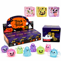 Nouveaux Squishies personnalisés Halloween en gel de maltose, géants, en forme de boulette, de citrouille et de fantôme, scintillants, jouets anti-stress avec boîte de présentation