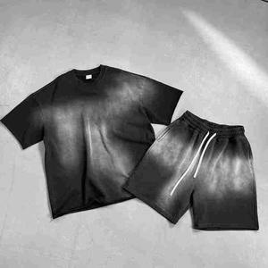 Ensemble de shorts pour hommes, style formel, deux pièces, en coton 100% respirant, anti-plis, délavé à l'acide, avec logo personnalisé, qualité supérieure, vente en gros, UV HARK - Product Image 4