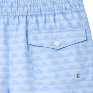 Shorts de Baño Reciclados para Hombre, Estampado de Elefantes Azul Claro, Secado Rápido, con Cintura Elástica, Cordón y Bolsillos - Product Image 4