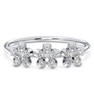 Anillo de Compromiso de Media Eternidad de Oro Sólido de 14K y 18K con Diseño Elegante REYES, con Moissanita VVS, para Mujer, Certificado por GRA, Joyería Fina - Product Image 1