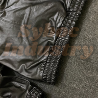 Veste à capuche en cuir Bomber élégante en tricot zippé Véritable sweat à capuche surdimensionné en cuir de haute qualité Napa doux au toucher