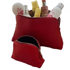 Sac de toilette pliable en cuir véritable pour homme, de haute qualité, avec fermeture éclair, grande capacité, élégant et tendance - Product Image 2