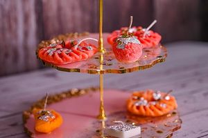 Elegant Resin Cake Stand for Weddings and Special Occasions. Handcrafted Resin Cake Stand with Beautiful Marble Design - Product Image 6