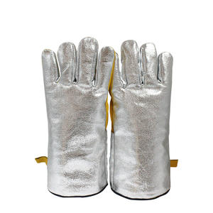 Gants de travail en cuir aluminisé industriel à haute température avec doublure en polaire Gant de sécurité de soudage confortable et résistant à la chaleur - Product Image 5