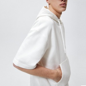 Sudaderas con capucha de gran tamaño personalizadas al por mayor de alta calidad para hombres transpirables y de moda hombro caído colores sólidos sudaderas con capucha para hombres - Product Image 4