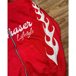 Sudadera con capucha y cremallera de invierno de fabricación profesional para ropa informal 2025 nueva llegada cremallera desgastada con diamantes de imitación 100% algodón alto - Product Image 2