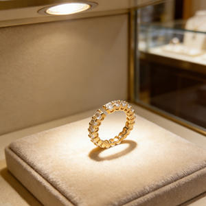 Anillos de Acero Inoxidable con Incrustaciones de Cristales de Lujo Vintage a Prueba de Agua, con Diseño Geométrico Cuadrado y Brillantes - Product Image 6