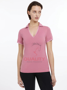 2025 camisa de montar a caballo para mujer, ligera, transpirable, de verano, Top ecuestre, tela elástica, tops de secado rápido que absorbe la humedad - Product Image 2