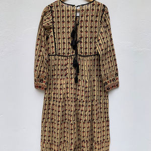 Col rond manches longues coupe ample Tie Dye Maxi Gypsy Rayon Tissu Vêtements Femme Naturel Adultes Robes De Cocktail Robes Modestes - Product Image 1