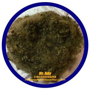 Calidad superior 15D Finura 7D HS Fibra de poliéster sintética hueca Grapa Siliconized Marrón PSF Material de relleno reciclado - Product Image 1