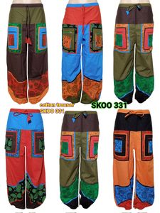 Pantalon sarouel unisexe indien Pop Line Festival Beach Wear hippie Boho coton fermeture taille élastique Baggy design ethnique - Product Image 5