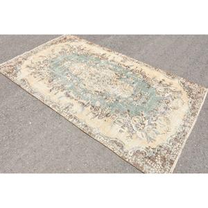 Vintage 5.2x8.9 ft Rug, Turkish Rug, <b>Brown</b> Ombr Rug <b>Wool</b> - Product Image 4