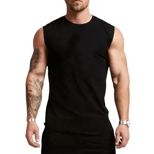 Mens <b>Singlet</b> Bodybuilding 100% Cotton Men Tank Top Fitness <b>Running</b> Breathable and Quick Dry Clothing Men Tanktop - Product Image 1