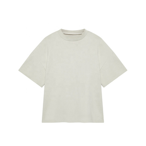 T-shirt en coton uni surdimensionné pour homme, manches courtes, col rond, coupe décontractée, jersey uni - Product Image 4