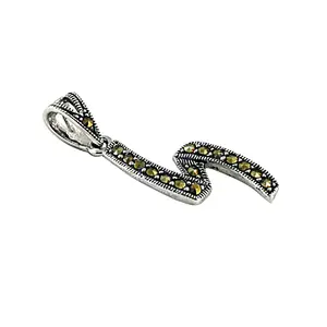 จี้เงินแท้ 925 ชุบโรเดียม ทำมือ ประดับมาร์คาไซต์ สำหรับเครื่องประดับแฟชั่นสตรี - Product Image 3