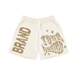 Pantalones cortos activos de patrón sólido de algodón 100% para hombre con cintura elástica, pantalones cortos de sudor con logotipo personalizado, pantalones cortos de trabajo informales con dobladillo rasgado - Product Image 5