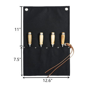 Bán buôn OEM/ODM Chất lượng cao Nhỏ Gọn màu đen sáp vải công cụ cuộn | 4 túi không thấm nước có thể gập lại nặng tổ chức cho - Product Image 5