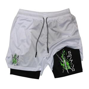 OEM 2 In 1 Anime Performance <b>Shorts</b> Factory | Quick Dry Training Gym <b>Shorts</b> With Built In <b>Compression</b> Liner Men <b>Women</b> Wholesale - Product Image 6