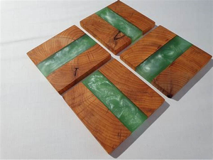 Dessous de verre modernes en résine époxy de la meilleure qualité, tapis et tampons décoratifs carrés en ardoise personnalisables pour le café et le thé sur la table - Product Image 2