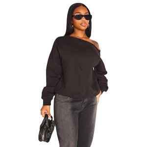 Sudadera de longitud estándar de moda para mujer, ropa de calle informal de lana acogedora, Top de mujer con estampado personalizado OEM ODM - Product Image 2