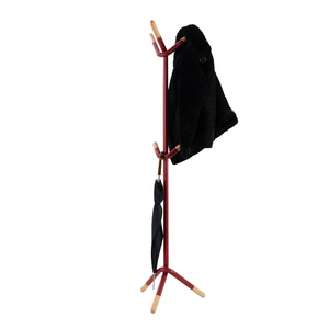 Porte-manteau en métal Bumerang, rouge, moderne, décoratif, autoportant, gain de place, léger - Product Image 3