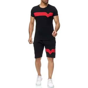 Ensemble de vêtements de sport deux-pièces pour hommes, sweat-shirt et short à col rond avec logo personnalisé, tenues de jogging de style pour hommes, vente en gros OEM - Product Image 1