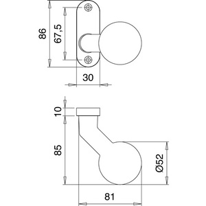 Profiltrknopf 1388/0000 Aluminium F1 EDI Tringles à rideaux, rails et accessoires - Product Image 3