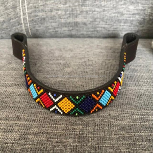 Banda de cuero con cuentas Multicolor de calidad superior, banda de cuero negro para cejas, inglés, hecha a mano, con cuentas personalizadas - Product Image 6