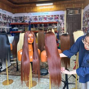 Produits capillaires les plus vendus, cheveux vierges vietnamiens, perruque sans colle, perruque droite, perruque à dentelle frontale, cheveux humains, perruque - Product Image 4