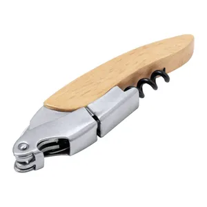 Tire-bouchon personnalisé en bois et acier Veneto pour ouvre-bouteilles à vin - Product Image 5