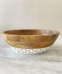 Bol en bois tendance de haute qualité pour la décoration de table à la maison, à l'hôtel et pour la salle à manger, utilisation pour servir des salades et des fruits, bol en bois - Product Image 4