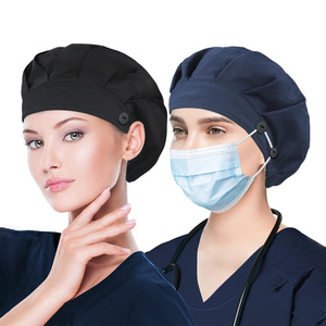 100% Cotton Mềm Điều Dưỡng Chà Mũ Cho Phụ Nữ Người Đàn Ông Y Tế Phẫu Thuật Mũ Cho Nha Khoa Bác Sĩ Phẫu Thuật Vệ Sinh Công Nhân Tóc Dài Cardlock - Product Image 1