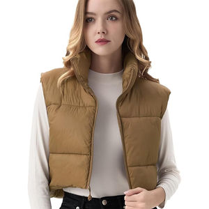 Chaleco acolchado para mujer, diseño moderno con cremallera frontal, chaleco acolchado ligero para mujer, ropa de abrigo cálida, chaleco acolchado para mujer - Product Image 2