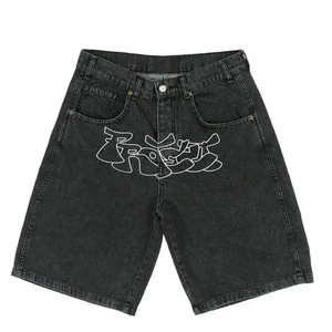 Streetwear personnalisé pour hommes et femmes 2025 Short Hip Hop brodé d'été Jorts en denim de haute qualité avec impression sur le devant Broderie 3D - Product Image 5