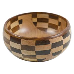 Bol de service de forme ronde imprimé en émail antique en bois Table à manger Bols de service décoratifs pour salade de fruits et pâtes - Product Image 3